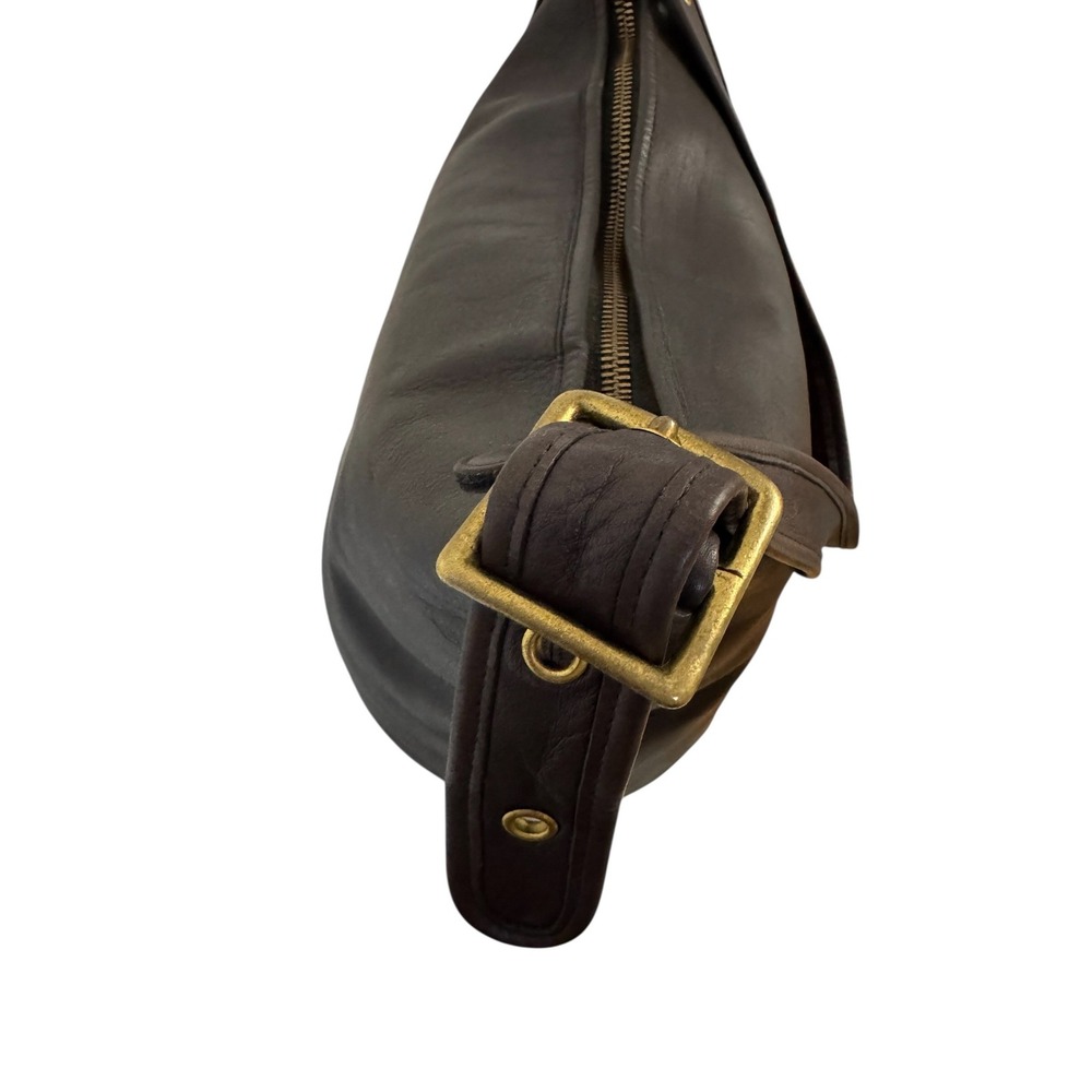 Vintage Coach Duffel Sac Bucket Bag Dark Brown Leather Brass 9085 Large Hobo - Picture 13 of 16